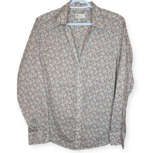 GAP Perfect  Shirt Collared Button Down Floral Print Top Women Large